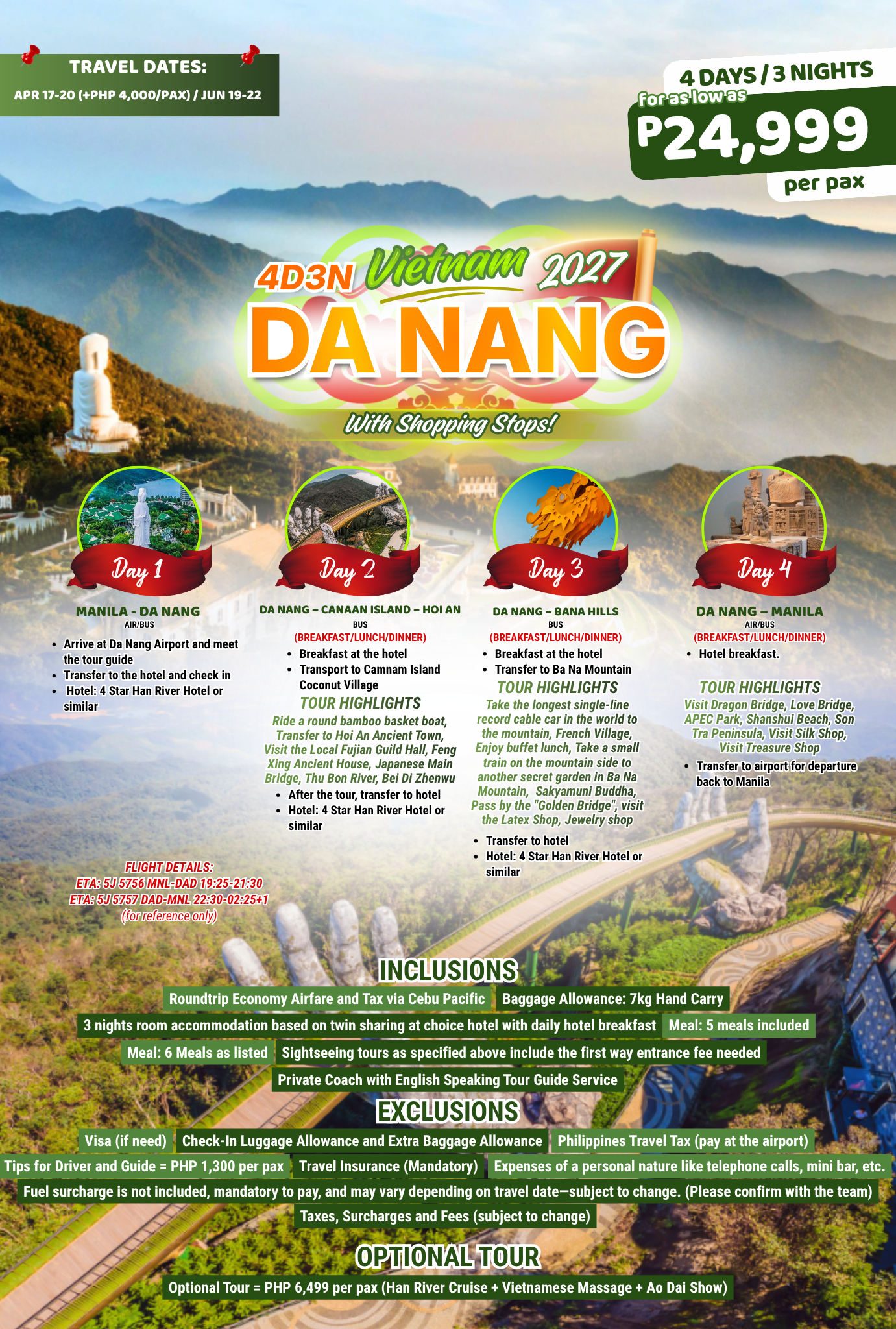 4D3N DA NANG 2027 (WITH SHOPPING STOPS)